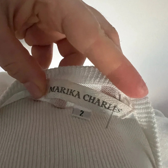 Marika Charles Blue Flowers Hand Printed Sweater, size 2 - Picture 2 of 8